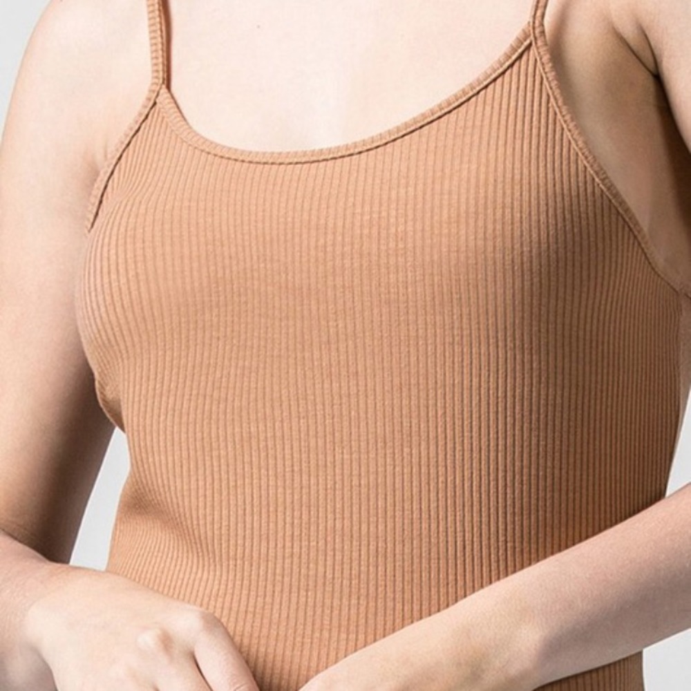 NWT Tan Bodycon Strap Dress - Picture 2 of 3